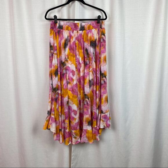 Torrid Pink&Orange Watercolor Tie Dye Skirt&Crop Set Sz.1 NWT - Picture 12 of 16
